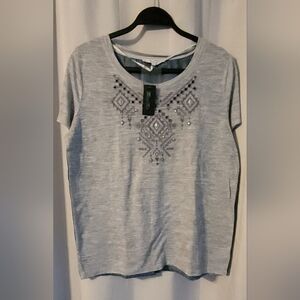 Miss Me Gray Embellished Blouse